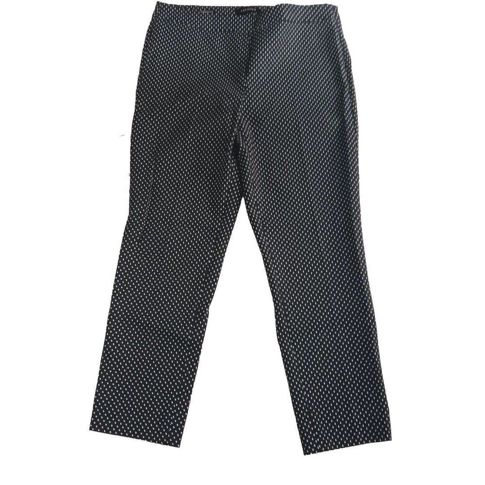 Talbots Pants Womens Size 10P Chatham Ankle Polka Dots Side Zipper Black Career
